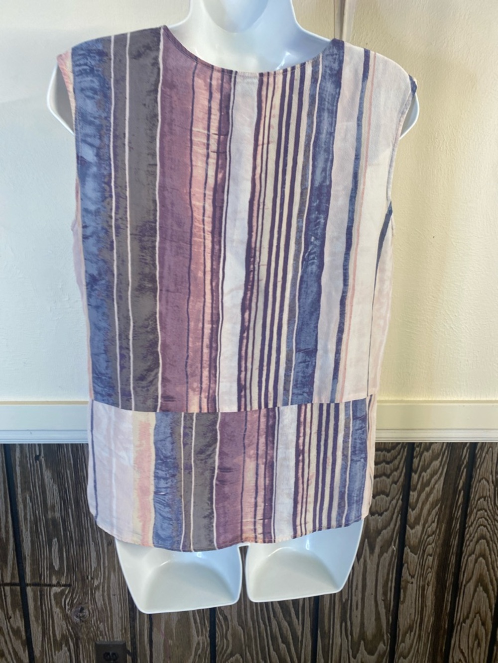 NIC+ZOE Striped Layered Tank Top in Pink, Blue & Cream - Picture 3 of 3
